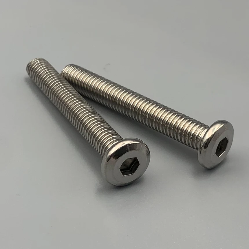 

M6 M6*30/35/40/45/50/55/60/70/80/90/100 304 Stainless Steel Bolt Hypotenuse Flat Head Hexagon Socket Down Side Furniture Screw