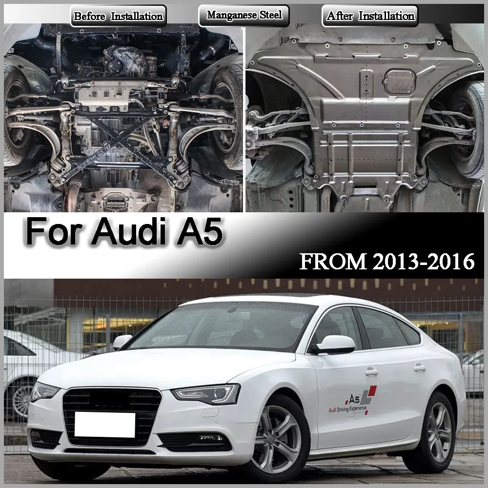 Under Engine Guard Board Splash Shield Mud Fender Plate Cover Black Car Mudflap Mudapron Flap For Audi A5 2013-2016 Mudguard