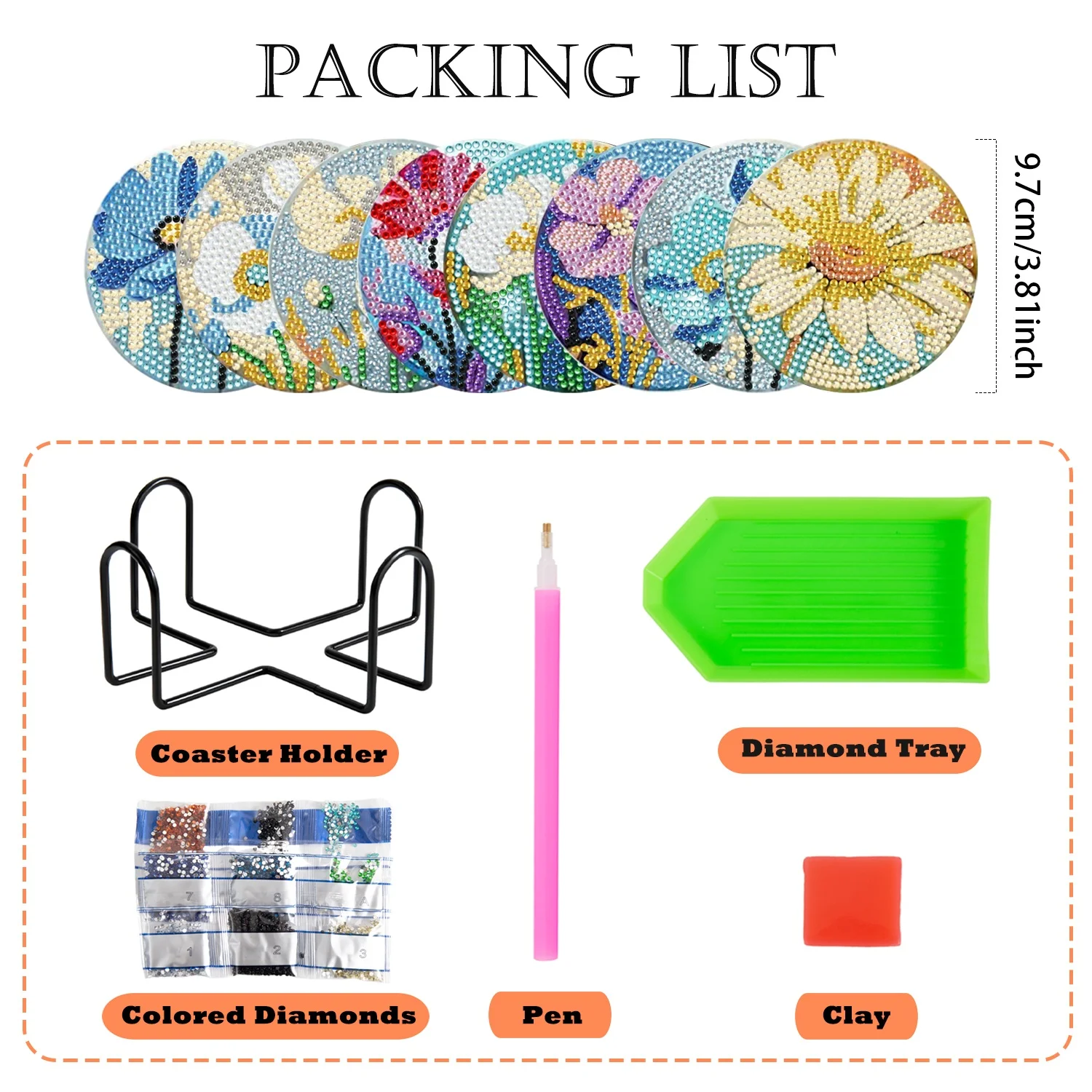 8 buah/set tatakan gelas lukis - Resin Art Coasters ulasan dan harga