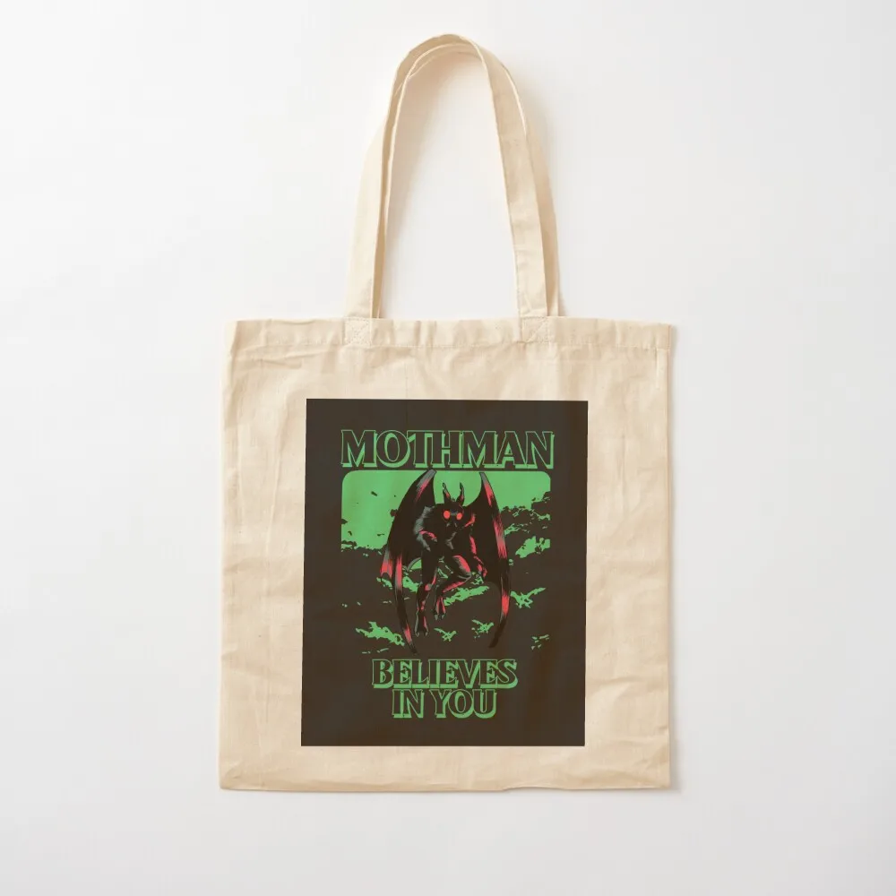 

MOTHMAN BELIEVES IN YOU Tote Bag sacs de shopping canvas tote bag cute pouch bag Canvas stote Canvas Tote