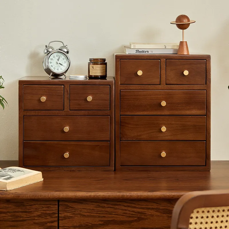 

Solid Wood Desk Drawer Storage Organizer Extra Wide Surface Strong Bearing Rust Resistant Metal Handle Versatile Tidy Bin Home