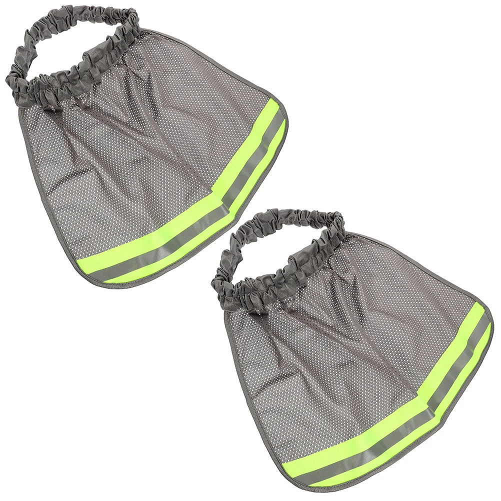 2pcs Reflective Hat Cover Hard Hat Sun Shade Neck Protector Lightweight Foldable Construction Accessories for Workers