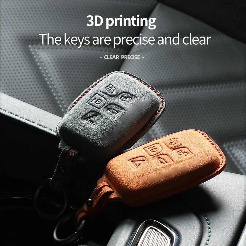 For Land Rover Range Rover Discovery Defender Car Remote Key Case Cover Shell Suede Alcantara Interior Protector Accessories