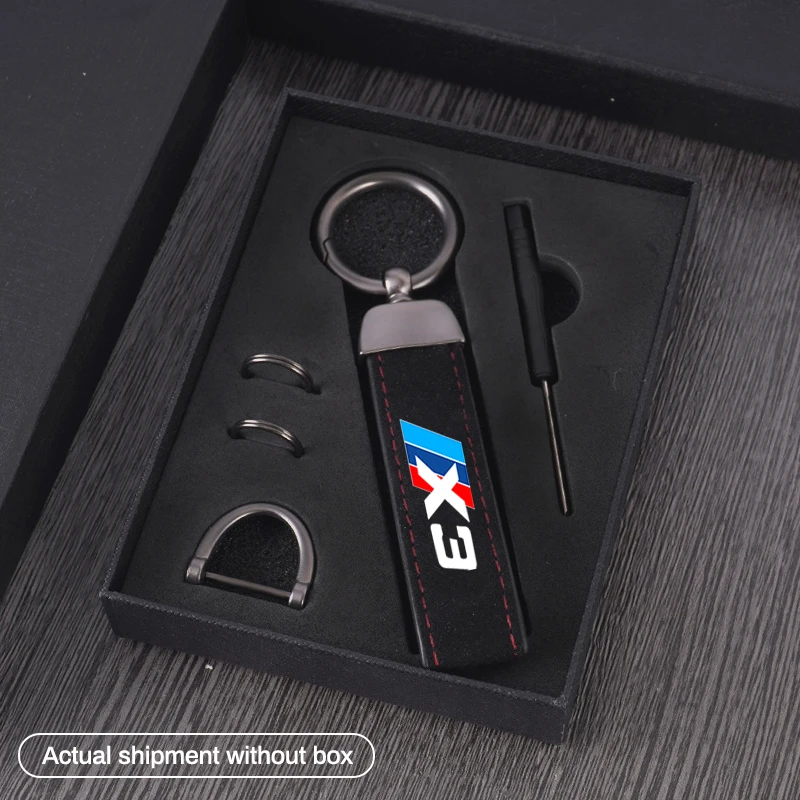 Llaveros de Cuero para Coche, Llavero Antipérdida con Hebilla de Herradura, Colgante para BMW X1 X2 X3 X4 X5 X6 X7 GT E53 E70 E71 F25 E84 M