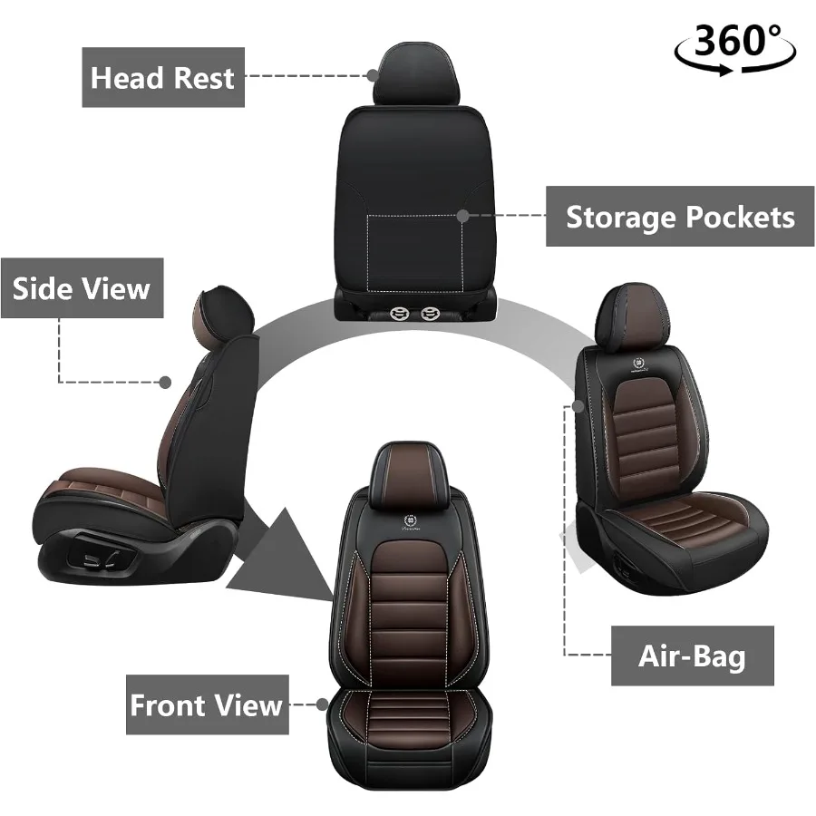 المجموعة الأمامية أغطية مقاعد السيارة لبونتياك GTO 20042006 مقاوم للماء مقاومة للبقع قسط حماة مقاعد جلد نابا مع التخزين