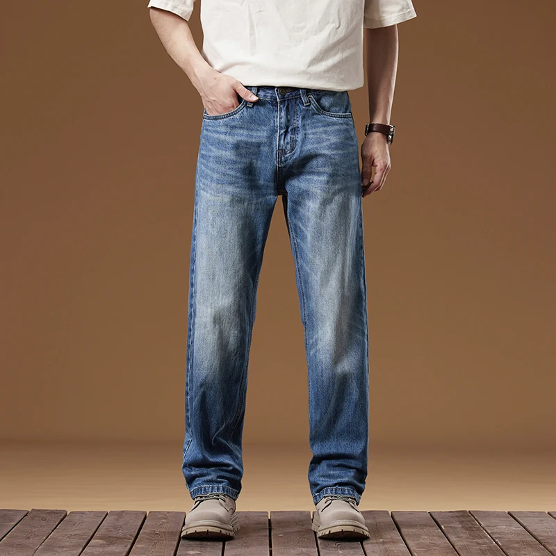 KSTUN 남성용 청바지 와이드 레그 팬츠 스트레이트 컷 루즈 피트 남성용 청바지 streetwear 고품질 브랜드 2025 봄, 가을