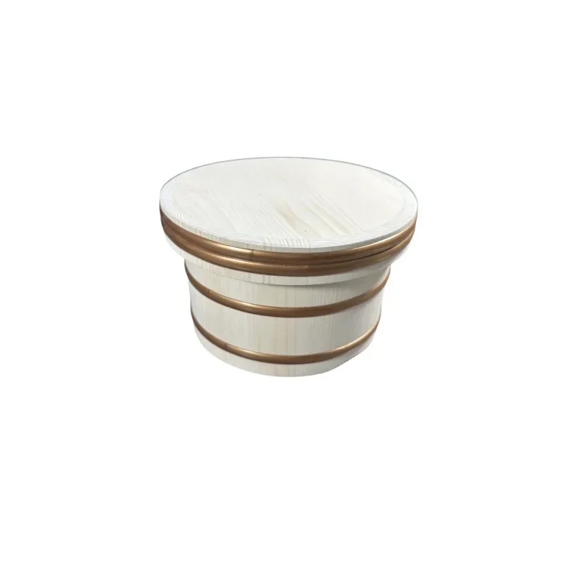 Wooden bibimbap wooden basin, high bibimbap basin plate wooden bucket bento