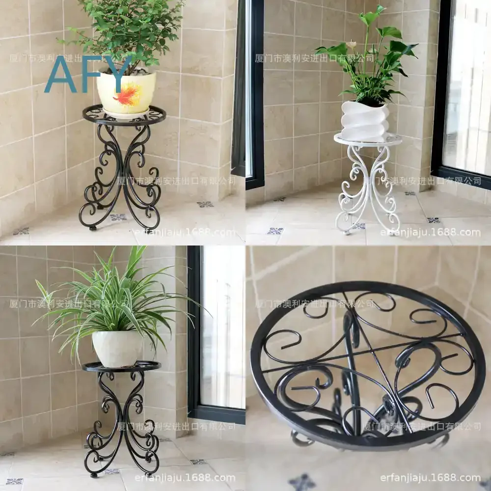 Iron Floor Standing Plant Stand for Living Room Balcony Indoor Decorative Metal Shelf Rack for Pothos Spider Plant Flower Pot
