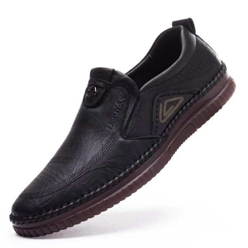 Zapatos informales de cuero para hombre, mocasines antideslizantes de suela suave, transpirables, talla 39-44