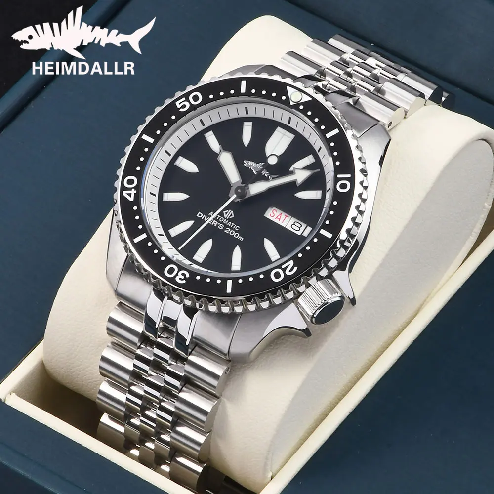 Heimdallr SKX007 Taucheruhr Herren mechanische Uhr schwarze Keramiklünette NH36A Uhrwerk 20Bar wasserdicht leuchtende Herrenarmbanduhr