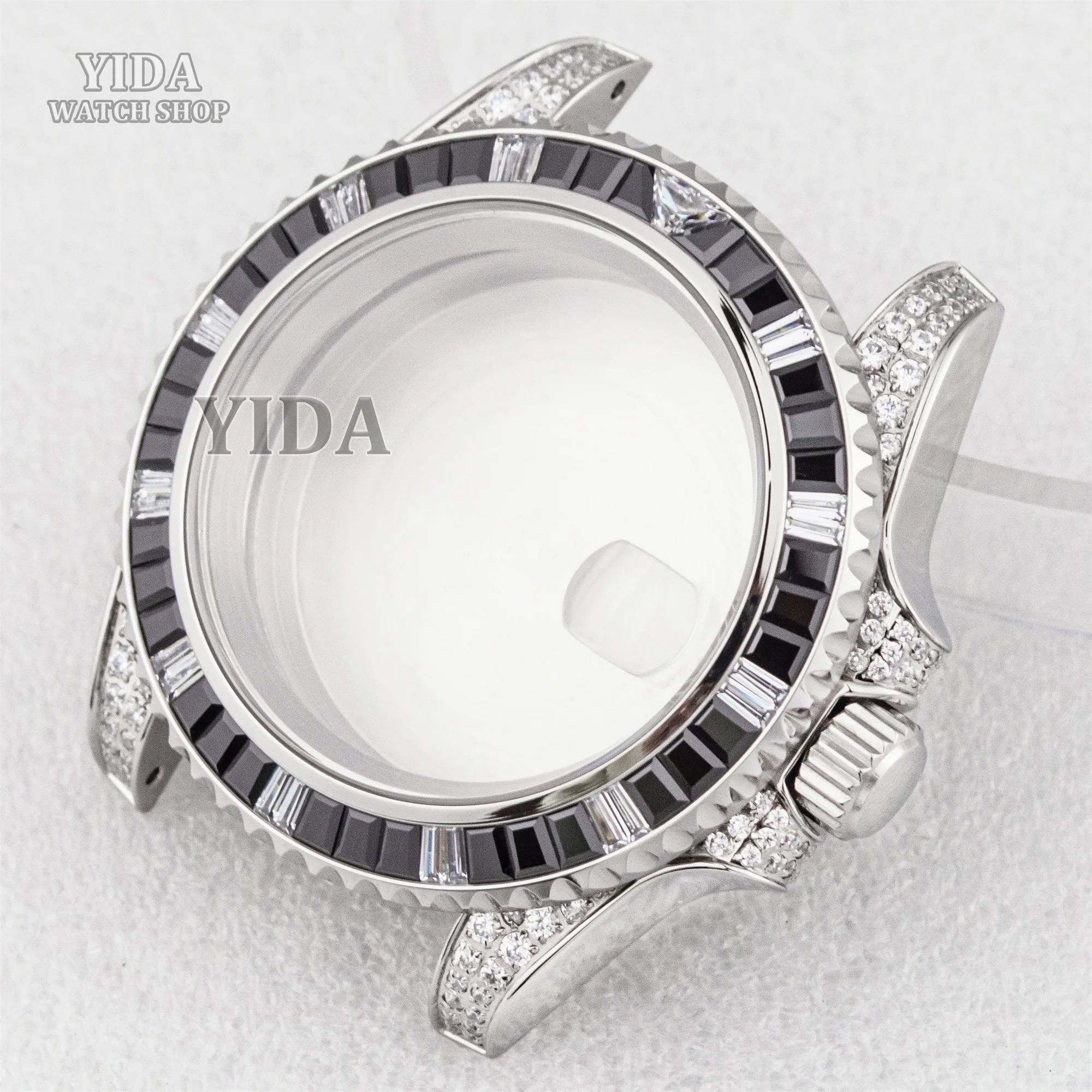 

SUB GMT WatchCase NH35 Diamond 40mm Case 316L Stainless Steel Sapphire Glass Fit NH34 NH36 Movement 10ATM Waterproof Accessories