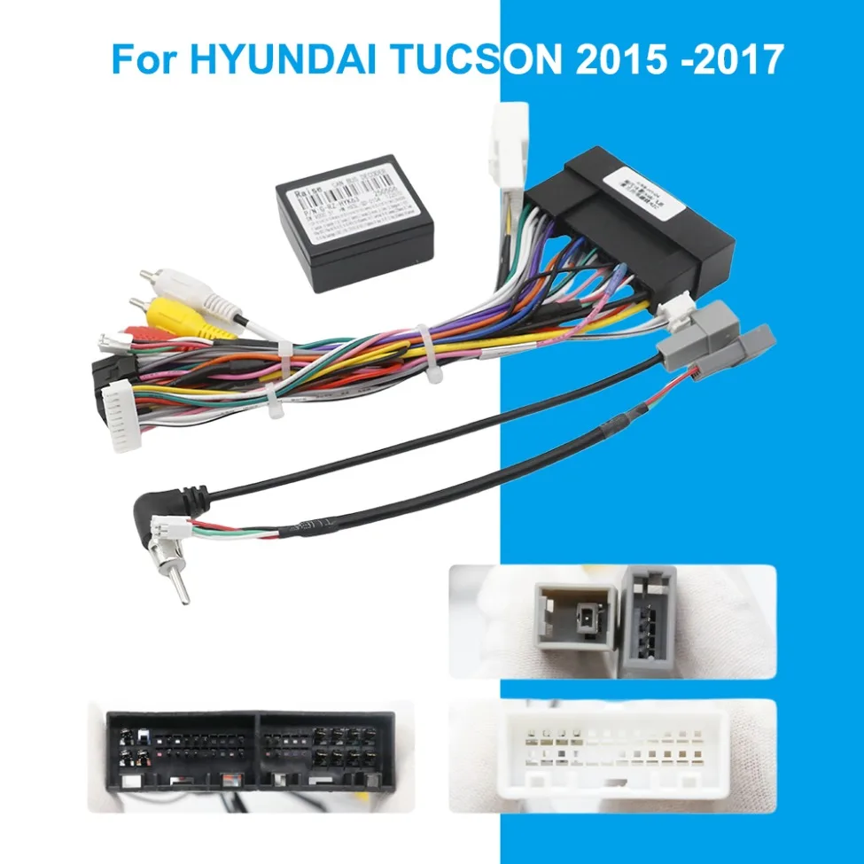 For Hyundai Santa Fe 3 IX45 2012-2017 Car Radio CANBUS Decoder Wiring Harness Adapter Power Cable