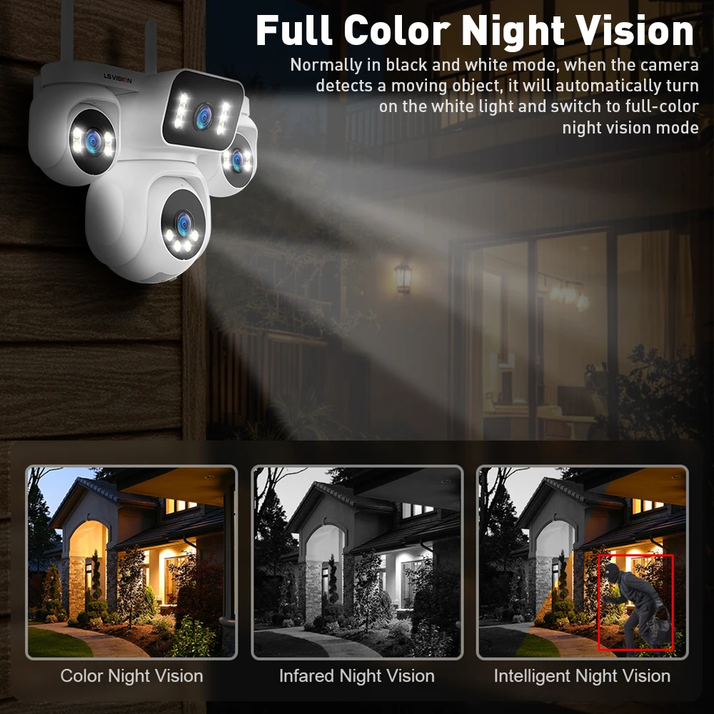 LS VISION 20MP 4 Screens WiFi IP Camera Wireless 4Lens 16X Zoom PTZ Security Cameras CCTV Auto Tracking Outdoor Surveillance Cam - Image 6