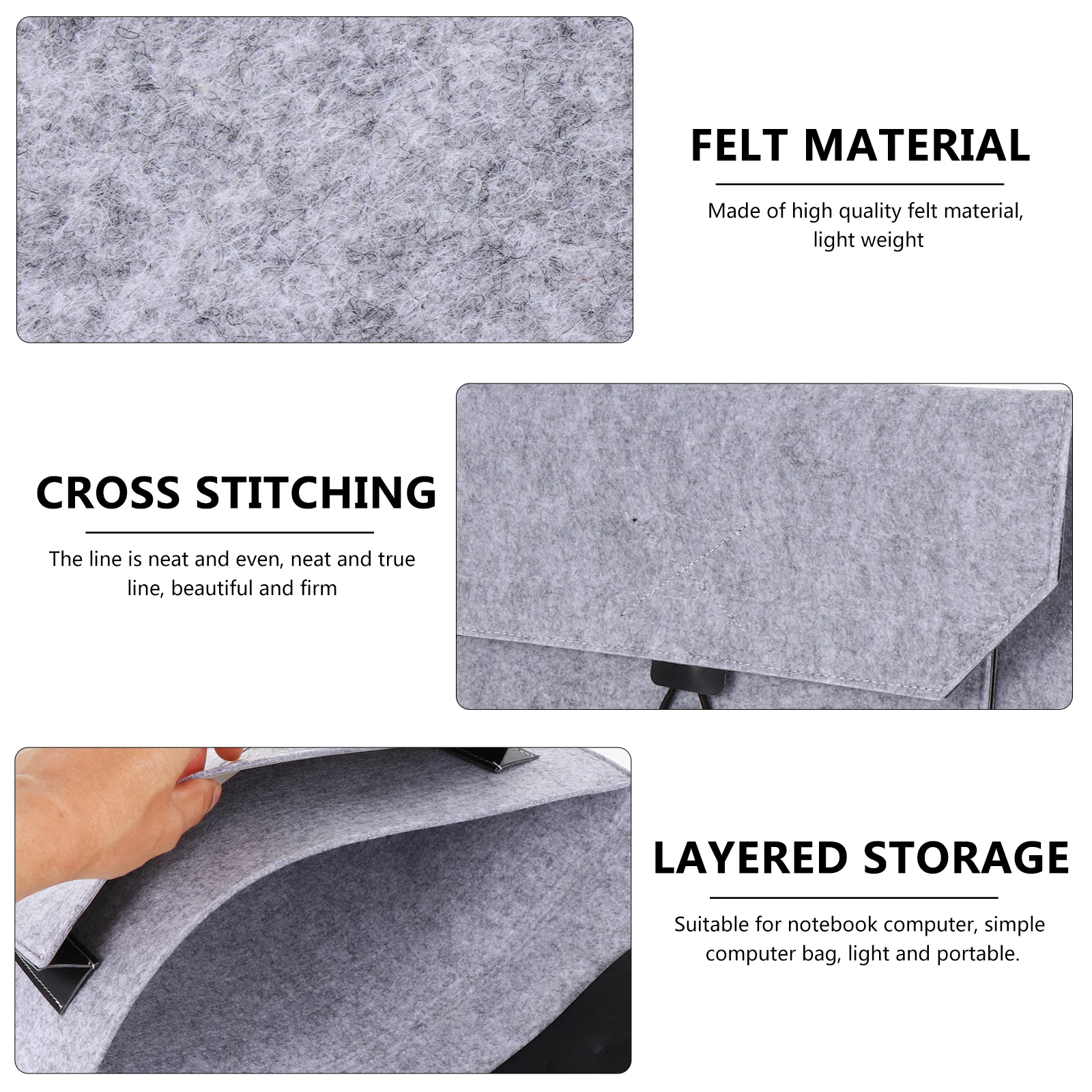 

Laptop Sleeve Bag Lightweight Felt Material Shockproof Anti-Scratch Portable Computer Storage Pouch For Business Office Travel