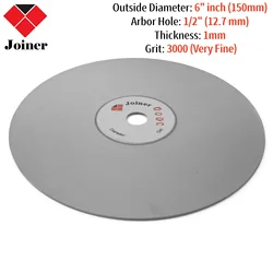 Disco abrasivo de diamante muy fino de 6 pulgadas, 150mm, grano 3000, rueda abrasiva recubierta, disco plano para joyería de piedras preciosas, lapidario de roca