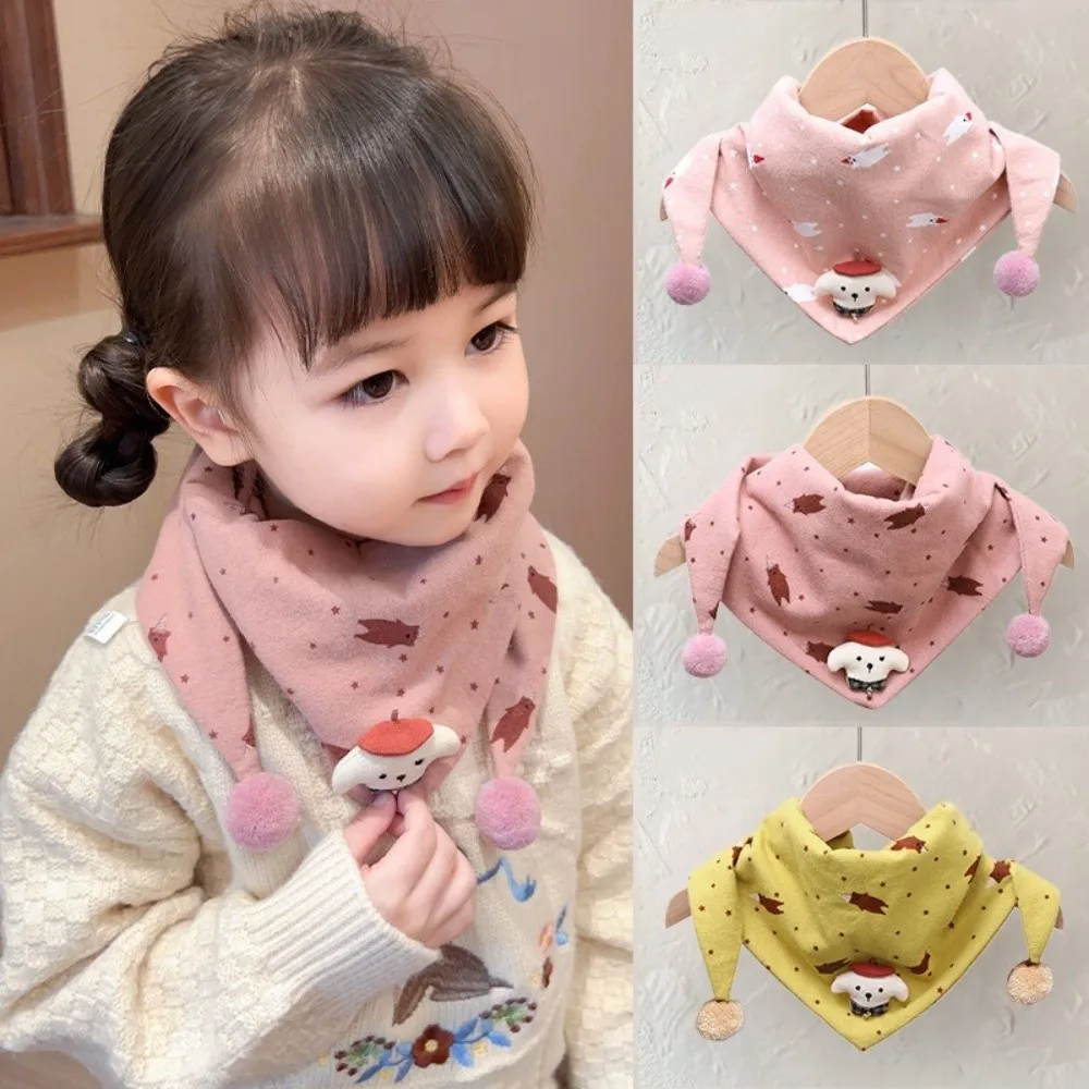 جديد الكرتون القطن مثلث وشاح شتاء دافئ سميكة في الهواء الطلق الأطفال منديل يندبروف الاطفال غطاء الرقبة