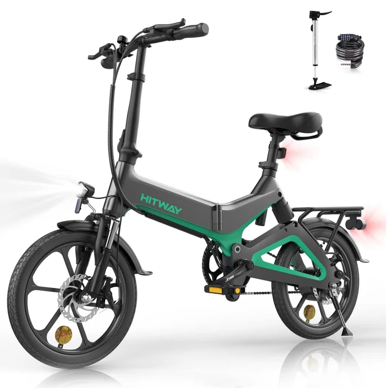 AliExpress HITWAY Electric Bike 250W Foldable Pedal Assist E Bike with 7.8Ah Battery without accelerator, 16