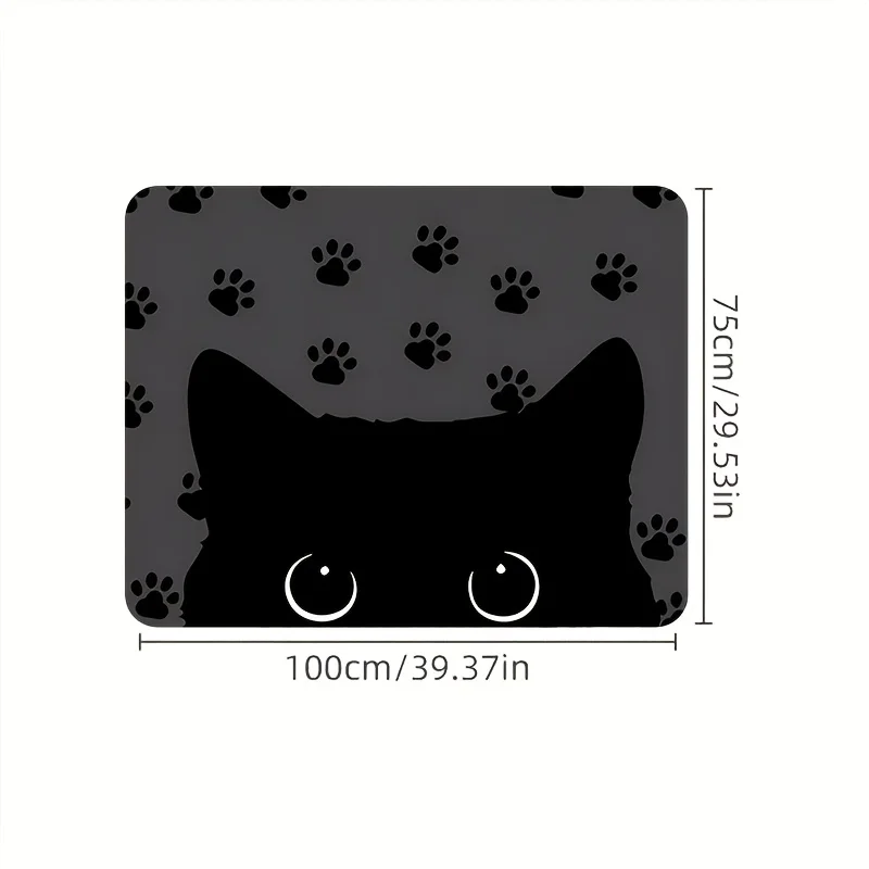 1pc Polyester Fiber Cat Face and Paw Print Car Trunk Mat Universal Fit, Enhances Interior Atmosphere, Keeps Trunk Clean and Dry