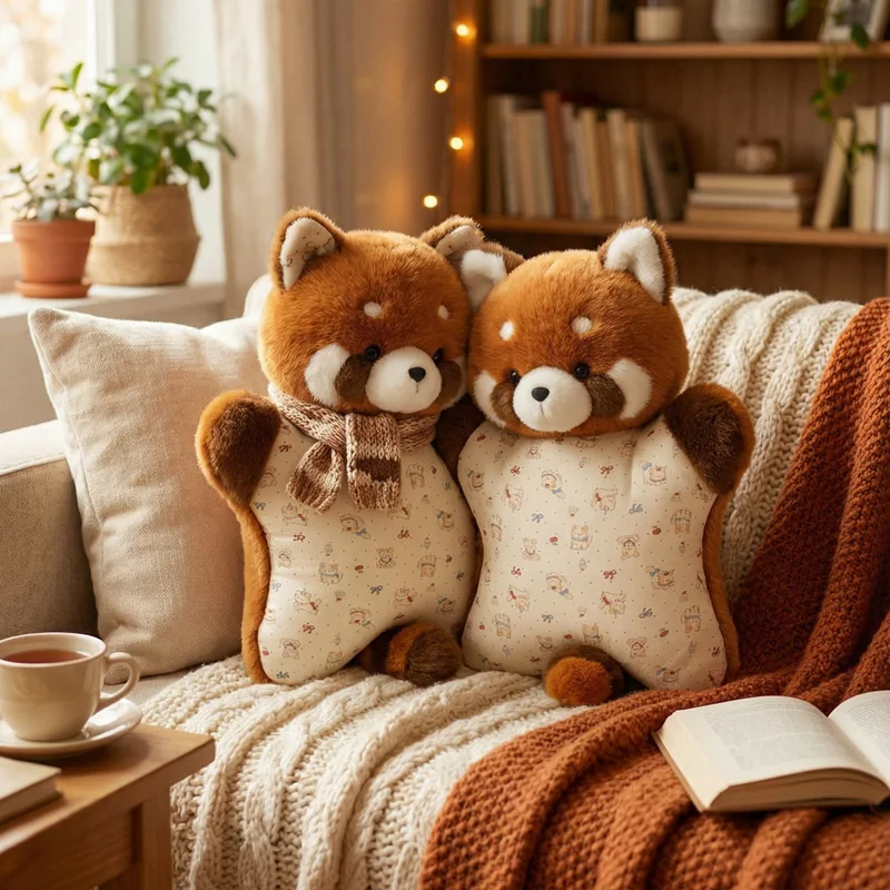 Soft And Cute Party Animal Soothing Throw Pillow Fox Panda Penguin Pig West Highland Plush Doll Sleep Companion Doll Kid Gift