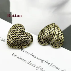 10PCS Vintage colour heart G letter metal hand-sewn buttons jumper knitwear lapel decorative buttons DIY jacket coat decorative