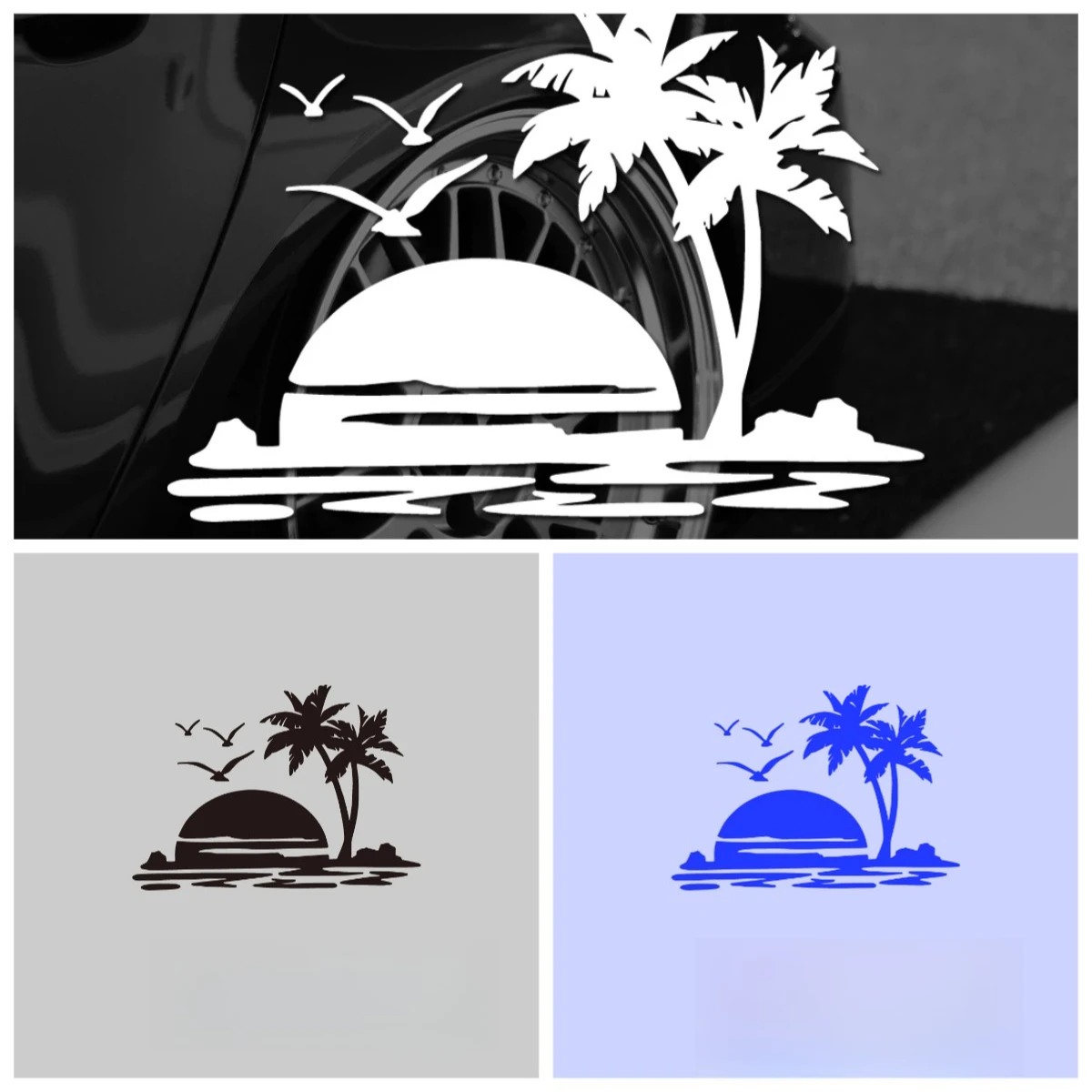 

Palm trees Summer Car Sticker Motorcycle Decals Car Styling Accessories Auto Truck Sticker Waterproof and non debonding Custom