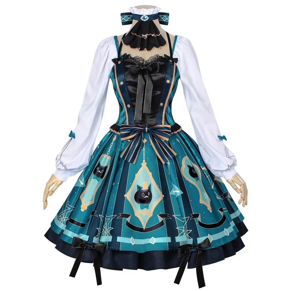 

Game Same Style Joint Dress Hat Bow Accessories Full Set Stage Comic Con Outfit Genshin Impact Lynette Cosplay Costume Set 2026