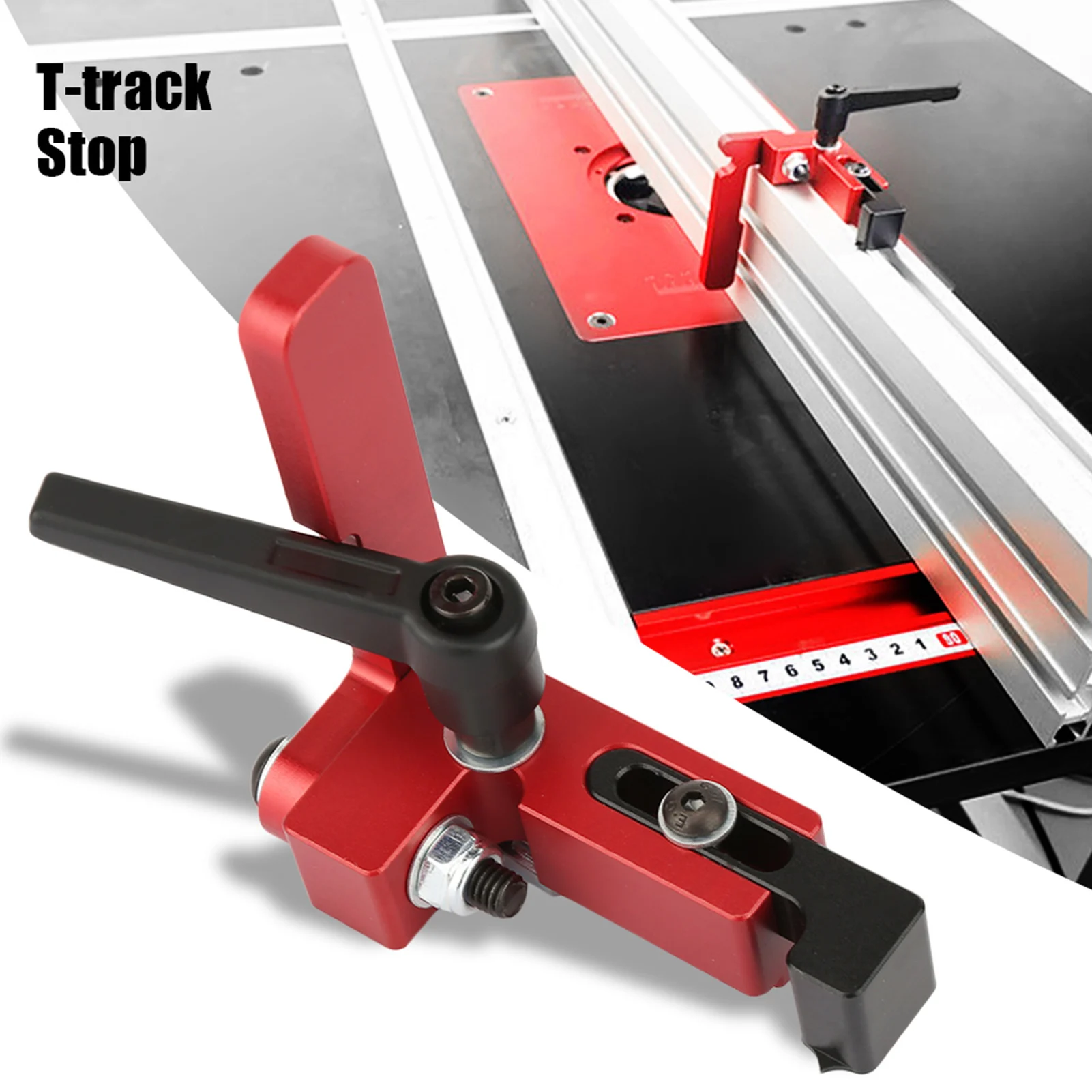 Alloy Steel Type-75 Woodworking Tool Miter Track Stop Accurate Length Limit Device Miter Track Stop Woodworking Tool T-slot Stop