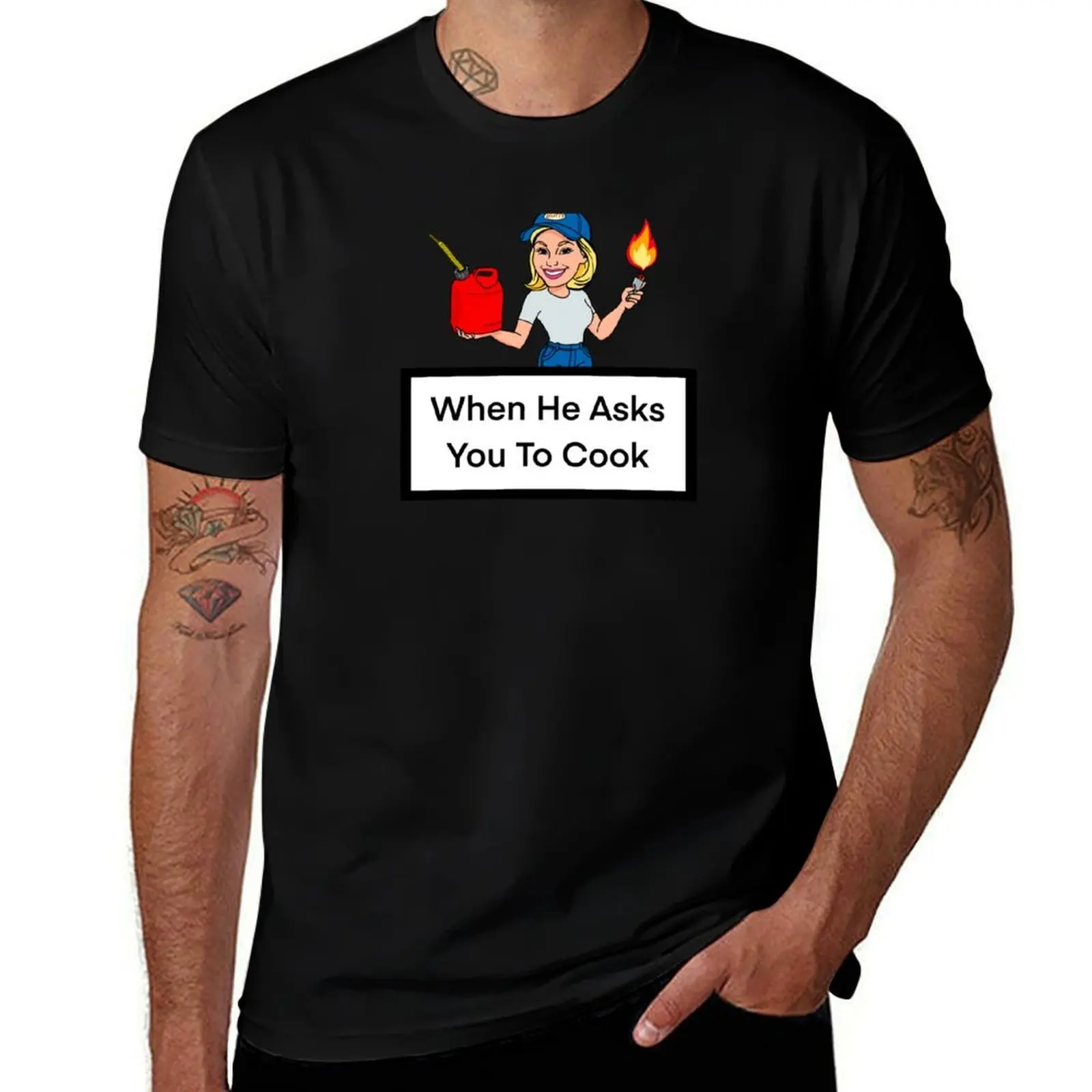 

When he asks you to cook T-Shirt summer 2025 custom shirt street wear vintage mens graphic t-shirts hip hop