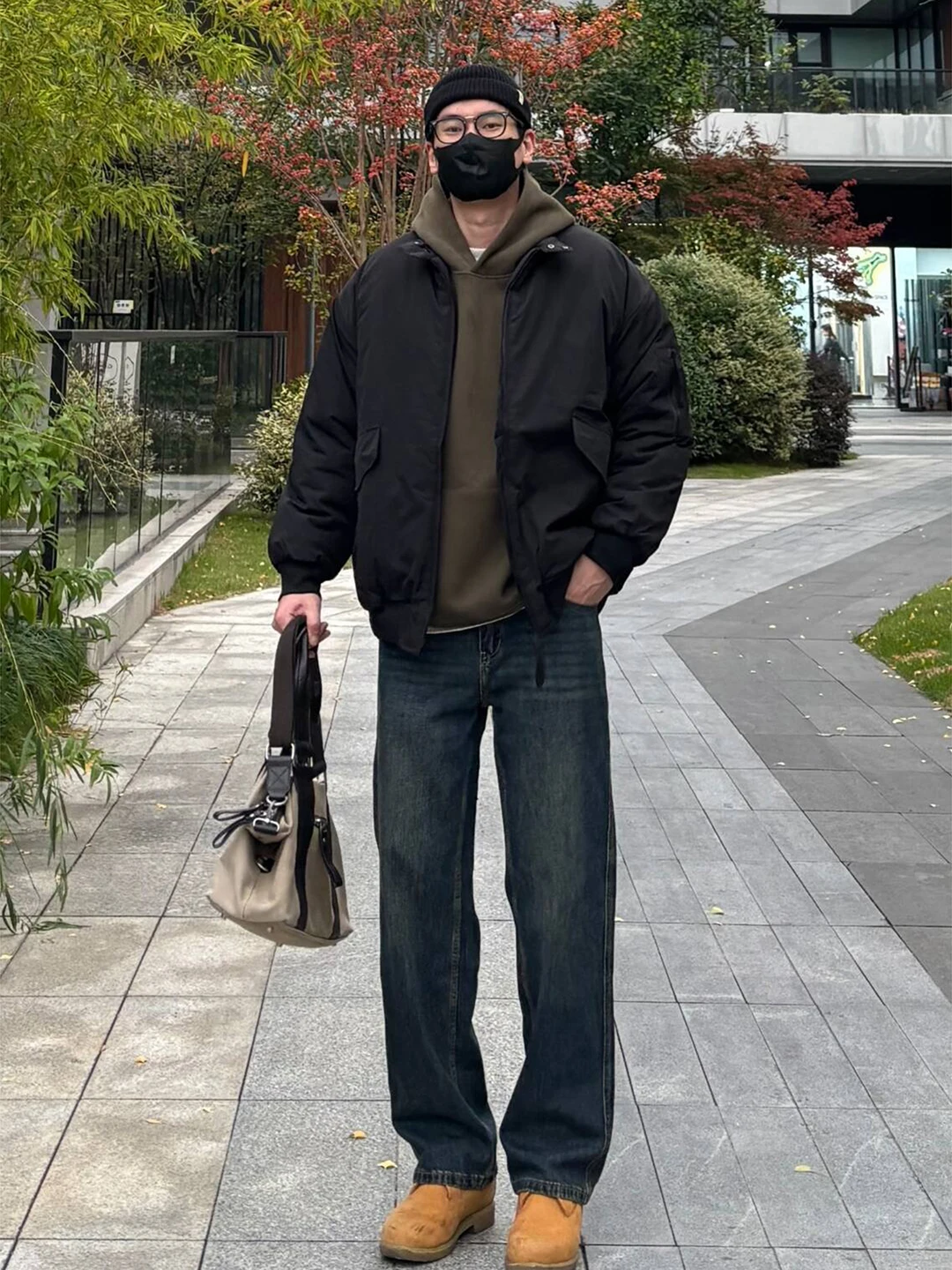 

Мужские джинсы Deep Blue прямого кроя, зимние, в американском ретро-стиле, широкие рабочие брюки, уличный стиль, слегка расклешенные брюки