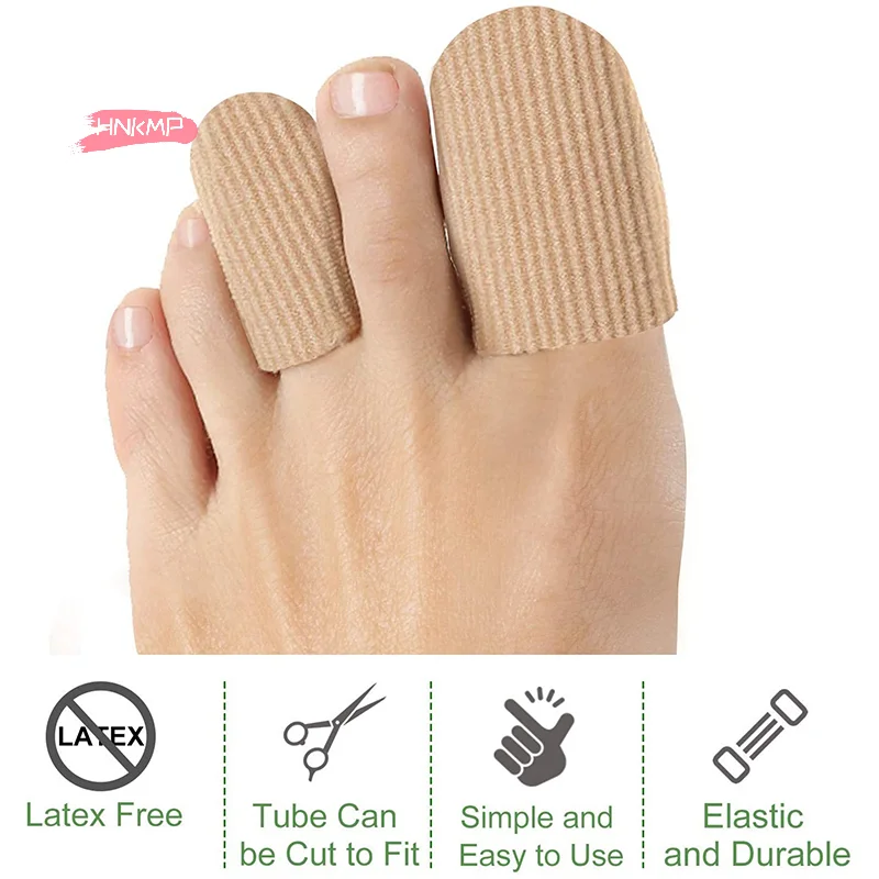 H-1Pcs Bunions Corns Foot Pain Relief Orthotics Fabric Silicone Toe Tube Cover Protector Finger Toes Separators Hallux Valgus