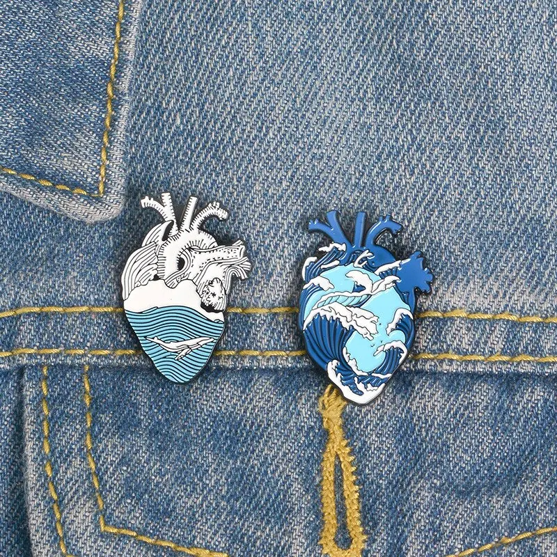 Enamel Pin Sets Cartoon TV Show Koala Sloth Cat Ocean Heart Brooches Badges Lapel Pins image 5