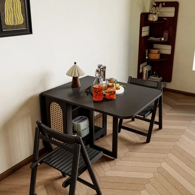 Folding Dining Table, Set 6 Vintage, Rattan Modern Luxury, Nordic Mesas Pegables, Portatil Dining Room