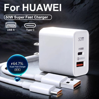 PD QC 3.0 50W Super Fast Charger Adapter USB A Type C Cable  For Huawei iPhone 15 Xiaomi Samsung Quick Charger Wall Charger