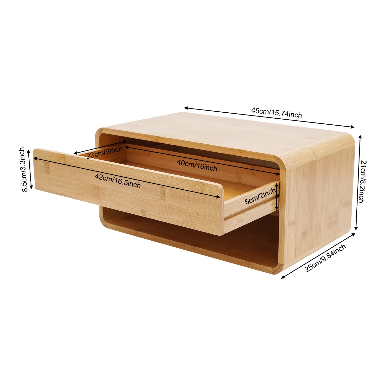 

Навесная прикроватная тумбочка из бамбука с ящиком, подвесной органайзер для хранения вещей в спальне, для небольших помещений