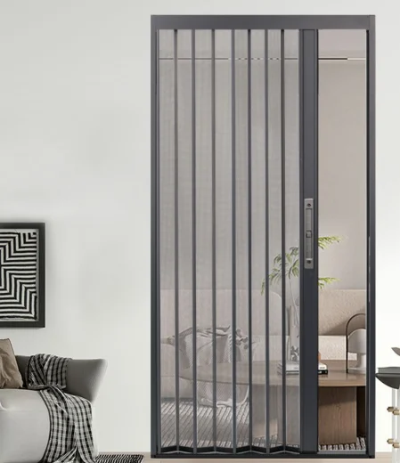Extremely narrow rhombus mesh flat mesh folding screen door push-pull anti-mosquito and mouse aluminum alloy invisible screen