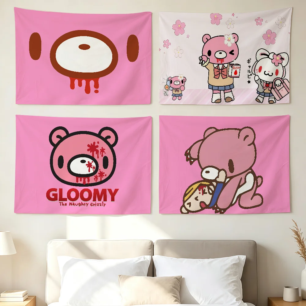 Cute G-Gloomy Bear Flag For Sports Matches Halloween Games Parade Rally Holiday Festival Backyard Balcony Club Bar Decor