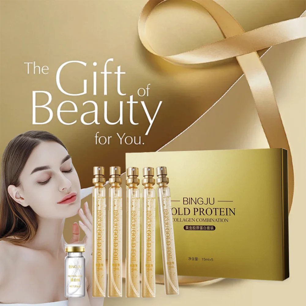 

Soluble Face Lifting Threads Collagen Facial Essence Protein Peptide Gold Silk Wire Face Serum for Anti-Aging Firming Skin