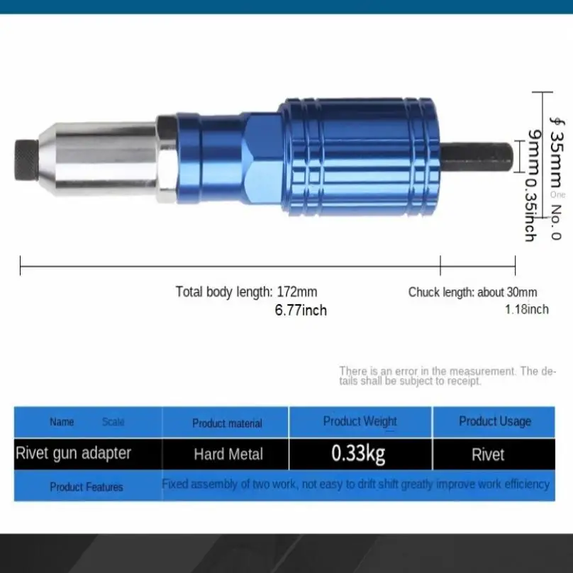 Niet pistole 2,4mm-4,8mm Niet mutter Pistolen bohr adapter Akku-Elektro niet werkzeug Einsatz mutter Zug niet werkzeug
