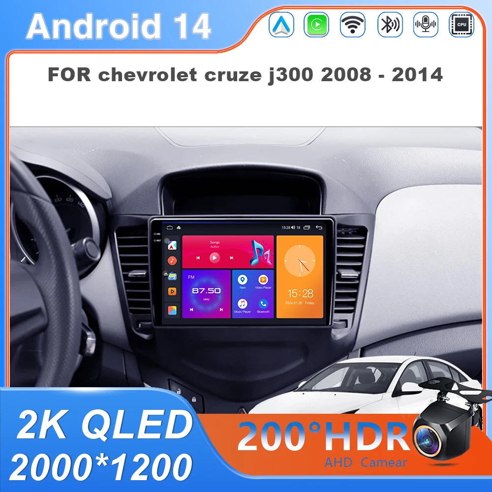 

Android 14 For chevrolet cruze j300 2008 - 2014 Car Radio Multimedia Video Player Navigation GPS DVD Touch Screen 5G WIFI BT 4G