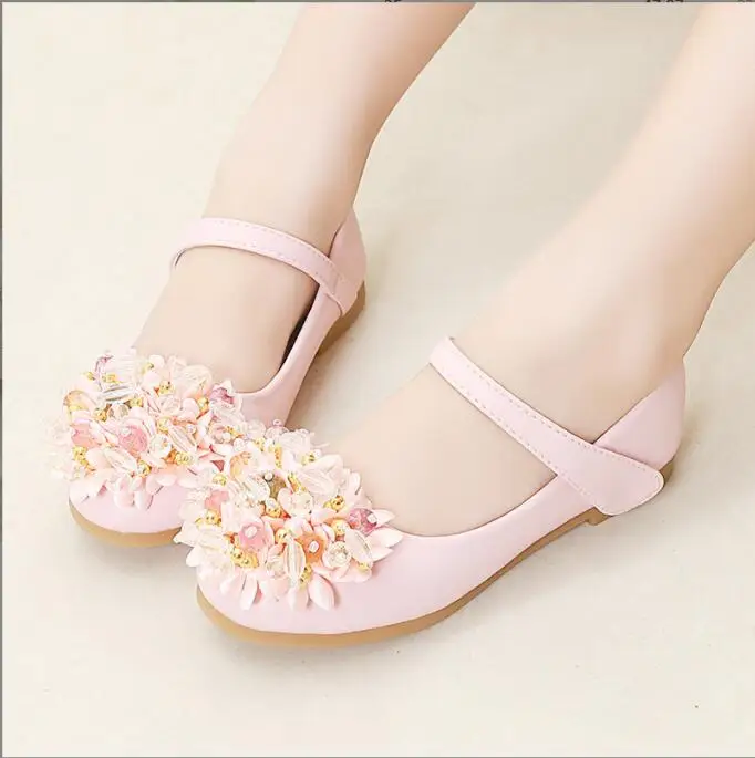 

Fashion Princess Kids Leather Shoes For Girls Flower Casual Glitter Children Princess flower shoes for girls Girls Shoes Dance