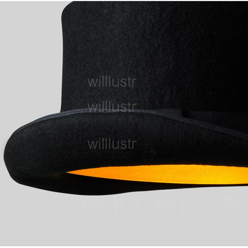 Imagem -04 - Felt Hat Lâmpada Pingente Handmade Aluminum Suspension Light Jeeves e Wooster Cap Hanging Teto Chandelier Hotel e Cafe Shop lã