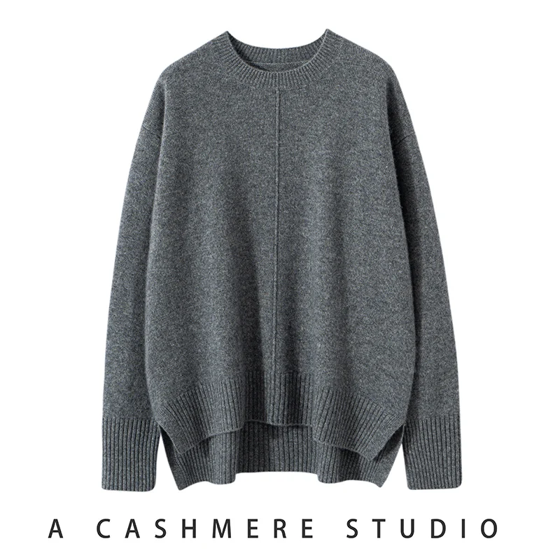 2024 Winter Women\'s Sweater O-Neck High Quality Soft Warm Pullover 100% Cashmere Female Loose Thicken Knitted Jumper Ladies Tops