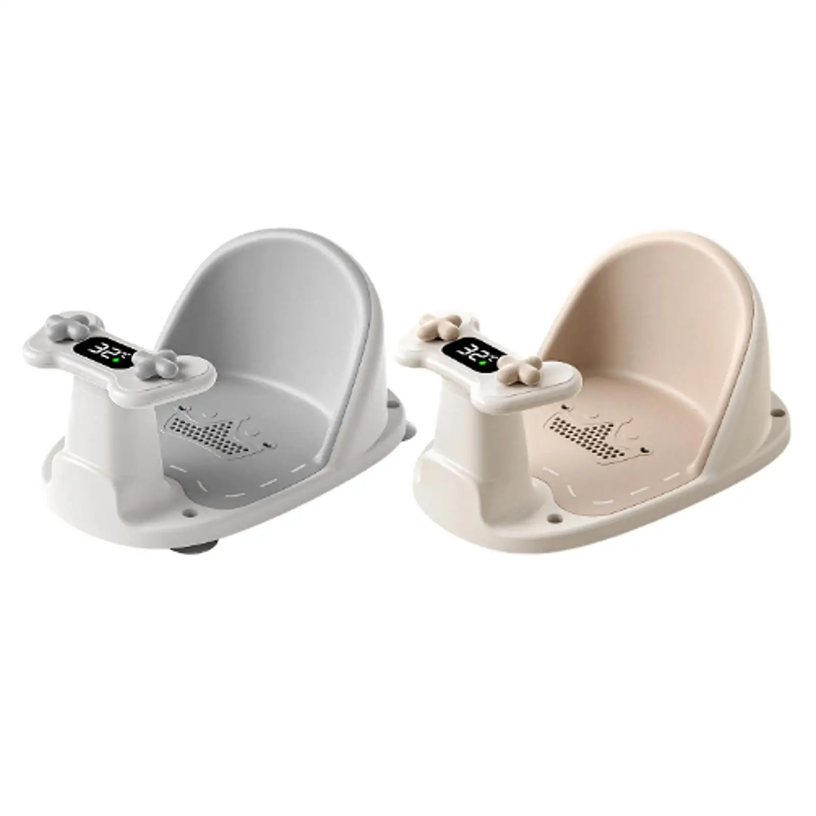 

Удобное детское сиденье для ванны, безопасные присоски, портативное кресло для душа с датчиком температуры для использования в ванной комнате