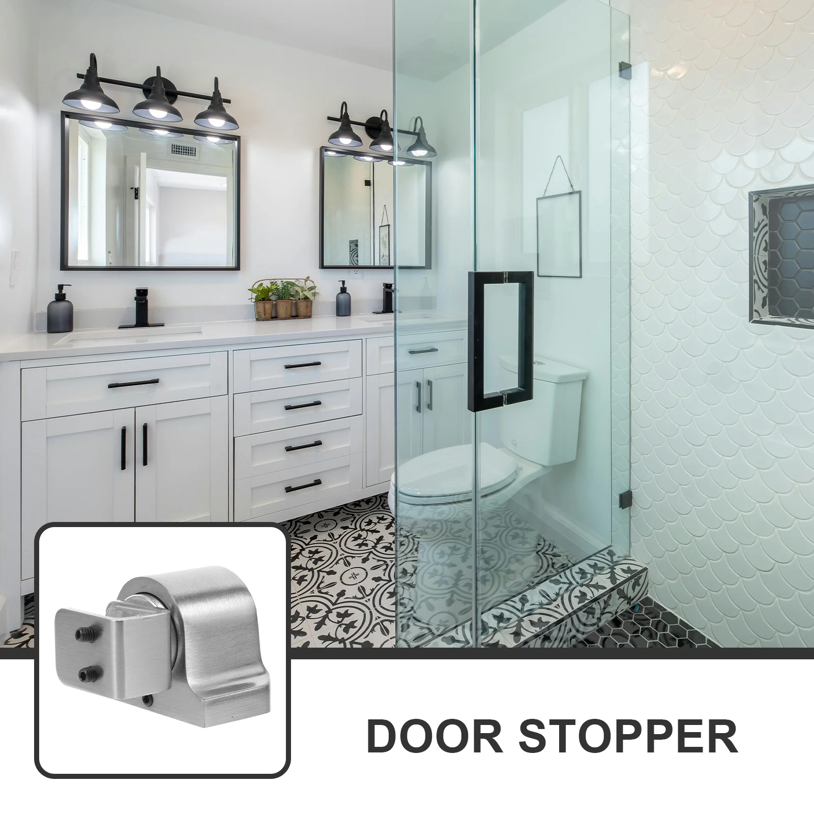 Bathroom Sliding Door Swing Stopper Magnet Holder Wall Accessories for Glass Protector Magnets Aluminum Alloy Stoppers