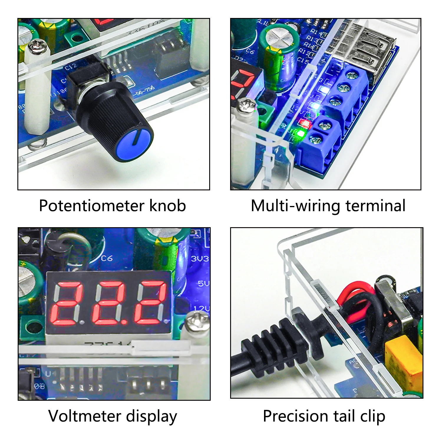 Zestaw do samodzielnego montażu regulowanego zasilacza impulsowego, elektronika DIY, lutowanie, nauka, praktyczny trening, płytka obwodu, części luzem — zdjęcie produktu 5