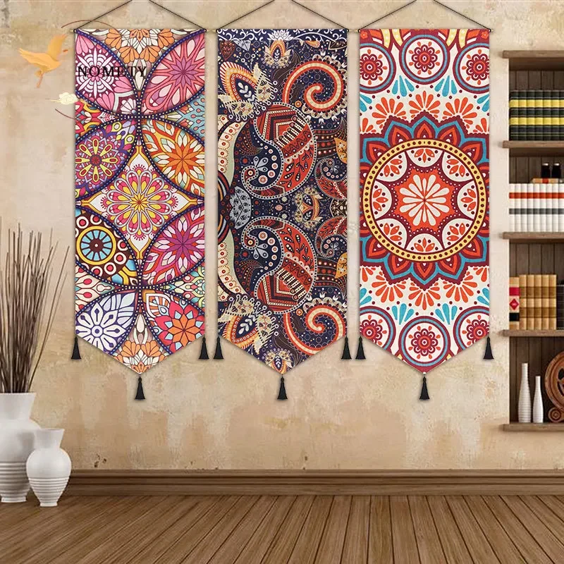 

National Style Wall Hanging Cloth Painting Chinese Style Decorative Tapestry Household Living Room Hanging Flag 45*120cm