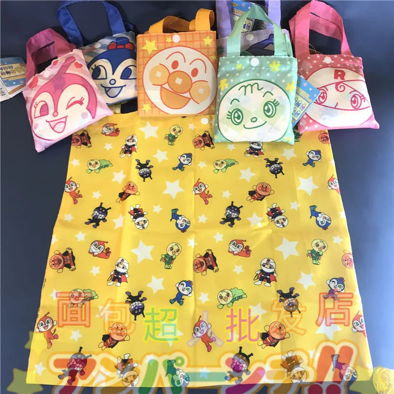 Anpanman Large Eco Friendly Cartoon Shopping Bag Portable Foldable Lightweight Reusable Tote