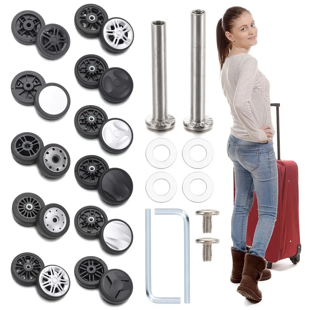 

Suitcase Parts Axles Suitcase Wheels Replacement with Screw Travel Luggage Wheels Caster Wheel Repair Kit Luggage Accessories