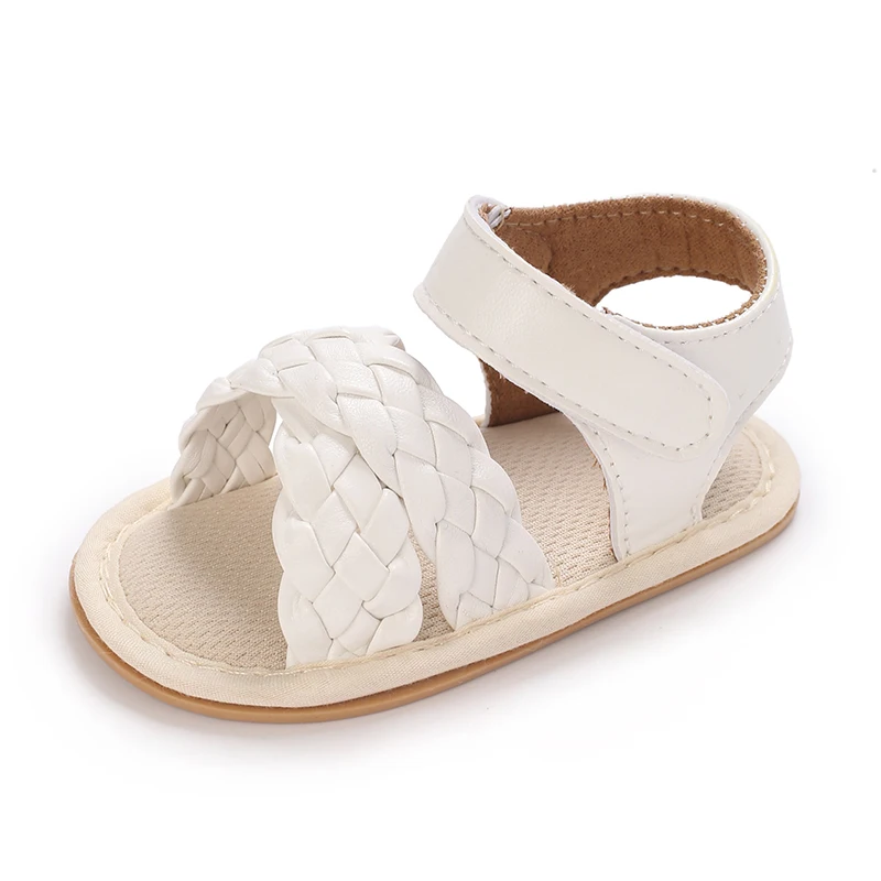 الحلو 0-18 متر طفل لطيف مفتوح الأصابع القوس الصيف الصنادل الأبيض الأميرة عادية لينة المطاط وحيد عدم الانزلاق حذا فردي للسيدات الفتيات المشي