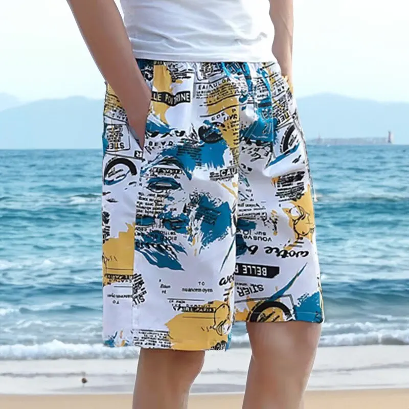 Summer New High Quality Polyester Beach Pants for Men\'s Large Size Loose and Thin Outdoor Travel Sports and Leisure Essentials